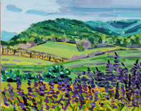 Pippin Hill Vineyard Study - oil on canvas- 8" x 10"-  $500