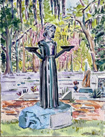 Midnihgt in the Garden  11" x 15" watercolor $500