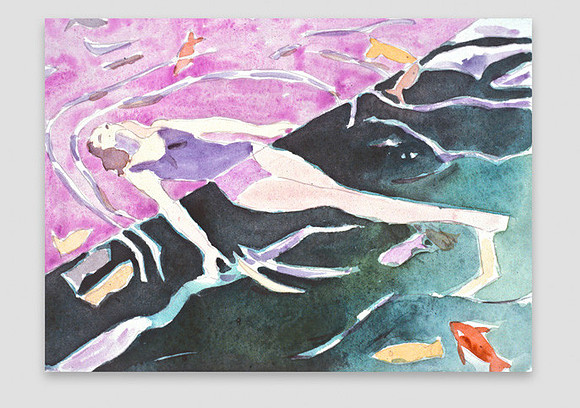 Coasting - watercolor 11"x14" $300
