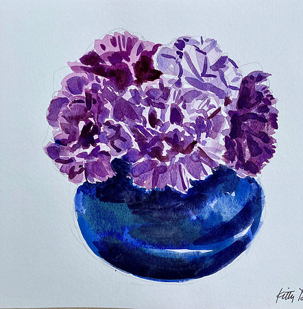 Carnations--9" x 12"-watercolor,$200