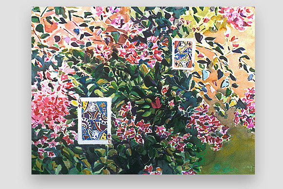 Bougainvillea Queen - watercolor on paper 22"x30" $500