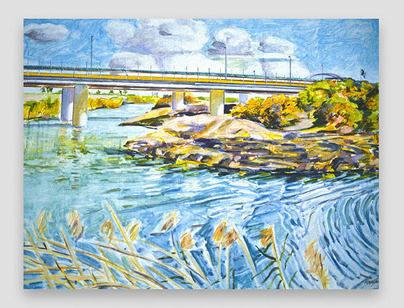 Brownsville Bridge over Rio Grande- 30" x 40" $1500
