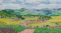 Pippin Hill Farm - oil on canvas  57" x 24" $3000