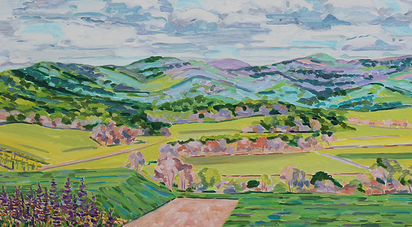 Pippin Hill Farm - oil on canvas  57" x 24" $3000