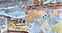 Translecent, San Miguel de Allende, 7" x 11"- watercolor,$350