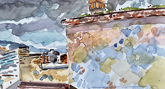Translecent, San Miguel de Allende, 7" x 11"- watercolor,$350